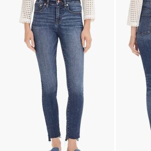 J. Crew 9-Inch Toothpick High Waist Step Hem Jeans in Vintage Indigo